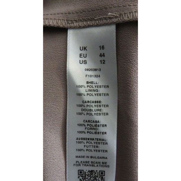 ASOS Dusty Rose Satin Asymmetric Draped Faux Wrap Front Split Midi Dress Size 12 - Picture 9 of 9